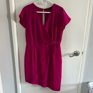 Elegant Pink Wrap Dress